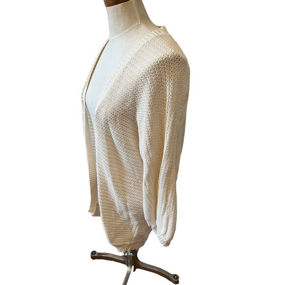 ModCloth Open Front Summer Cardigan Sweater Off White S M - Picture 2 of 6